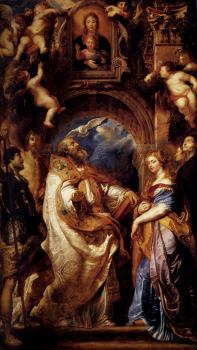 彼得 保羅 魯本斯 Saint Gregory With Saints Domitilla, Maurus, And Papianus